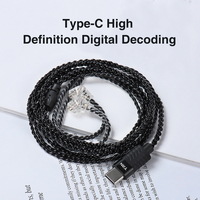 TRN A1 Type C Wired Earphones Cable Upgraded Silver Plated With Microphone Headphone Cables In Ear Monitor Original Headset