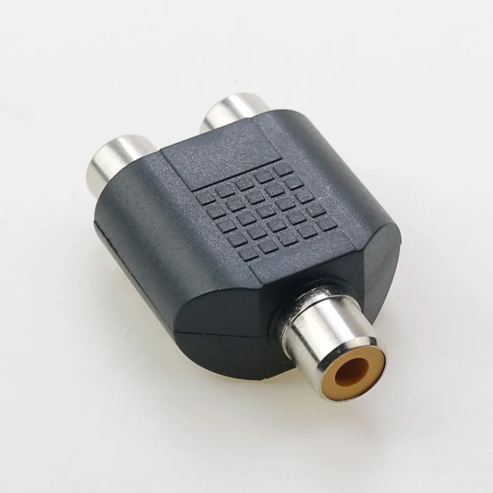 1 Stuks Rca Lotus Hoofd Vrouw Naar Twee Rca Vrouwelijke Tv Versterker Dvd Speaker Audio Plug Adapter Y Splitter