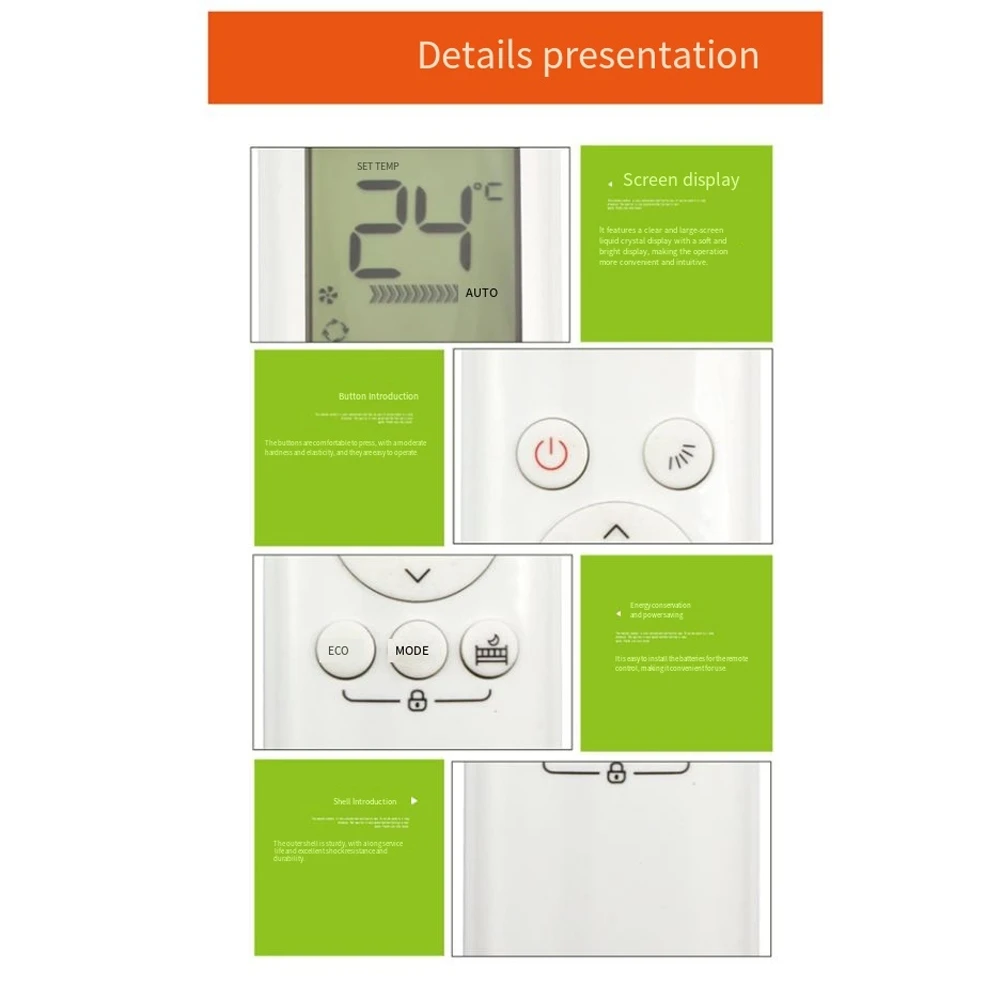 A76G-استبدال جهاز التحكم عن بعد لـ MIDEA لمكيف الهواء A/C-RG58B/BG رقم الجزء