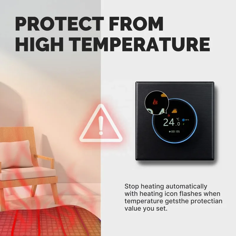 جديد واي فاي مقبض ذكي شاشة ديجيتال ترموستات للمياه والغلاية التدفئة الكهربائية تحت الأرضية