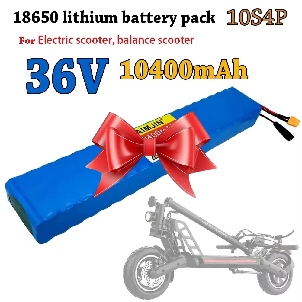 

Rechargeable 36V 10400mAh 10S4P Lithium Battery Pack Built-in BMS Protection High Power for 42V Scooter Stable Power Supply