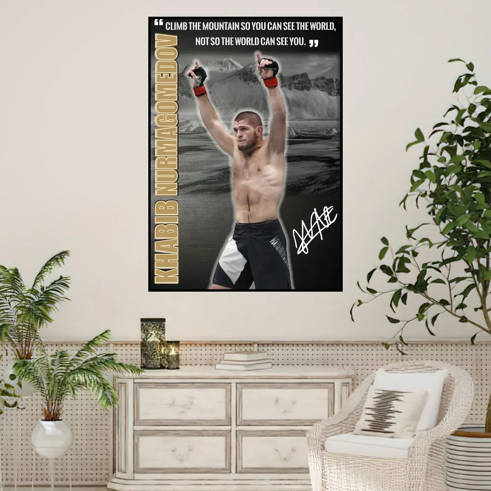 U-UFC K-Khabib Cool N-Nurmagomedov Poster Home Prints Wall Painting Bedroom Living Room Decoration Office