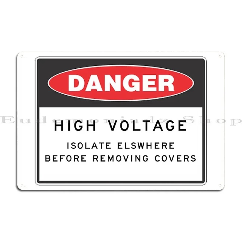 خطر الجهد العالي تسجيل Ppleater علامة معدنية تصميم غرفة المعيشة نادي تخصيص صدئ الجهد العالي تحذير تين تسجيل ملصق