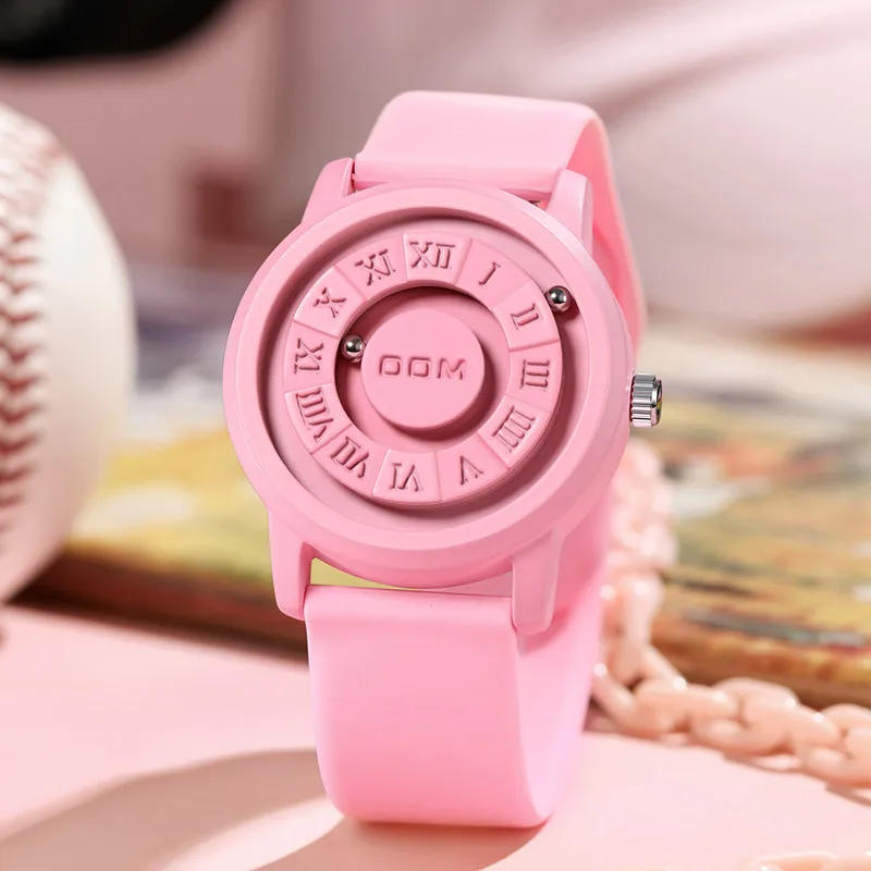 

DOM 1345 2023 New Magnetic Women Watches Fashion Pink Color Sports Quartz Simple 3atm Waterproof Ladies Watch Relogios Feminino