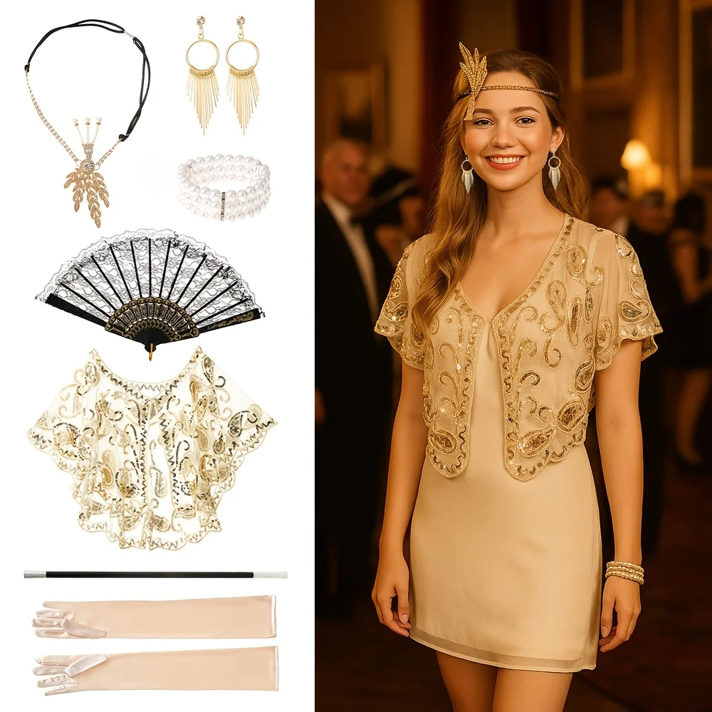 

Аксессуары PESENAR Vintage 1920-х годов: головные уборы, шали, веера и другие винтажные аксессуары идеально подходят для тематических вечеринок.