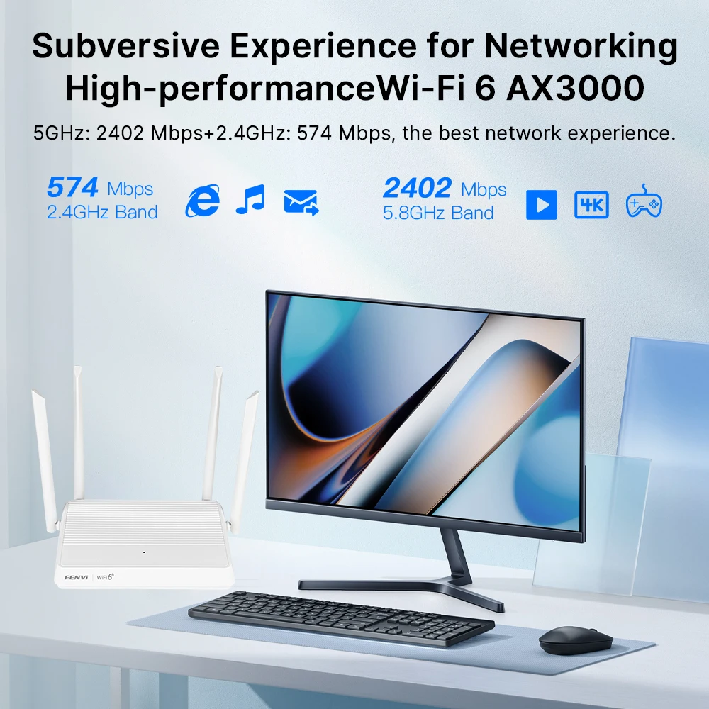 AX3000 Wi-Fi 6-гигабитный маршрутизатор, двухдиапазонный 2,4G/5 ГГц, 802.11AX, беспроводной усилитель сигнала, процессор, двухъядерная обработка, легкая сетка для дома