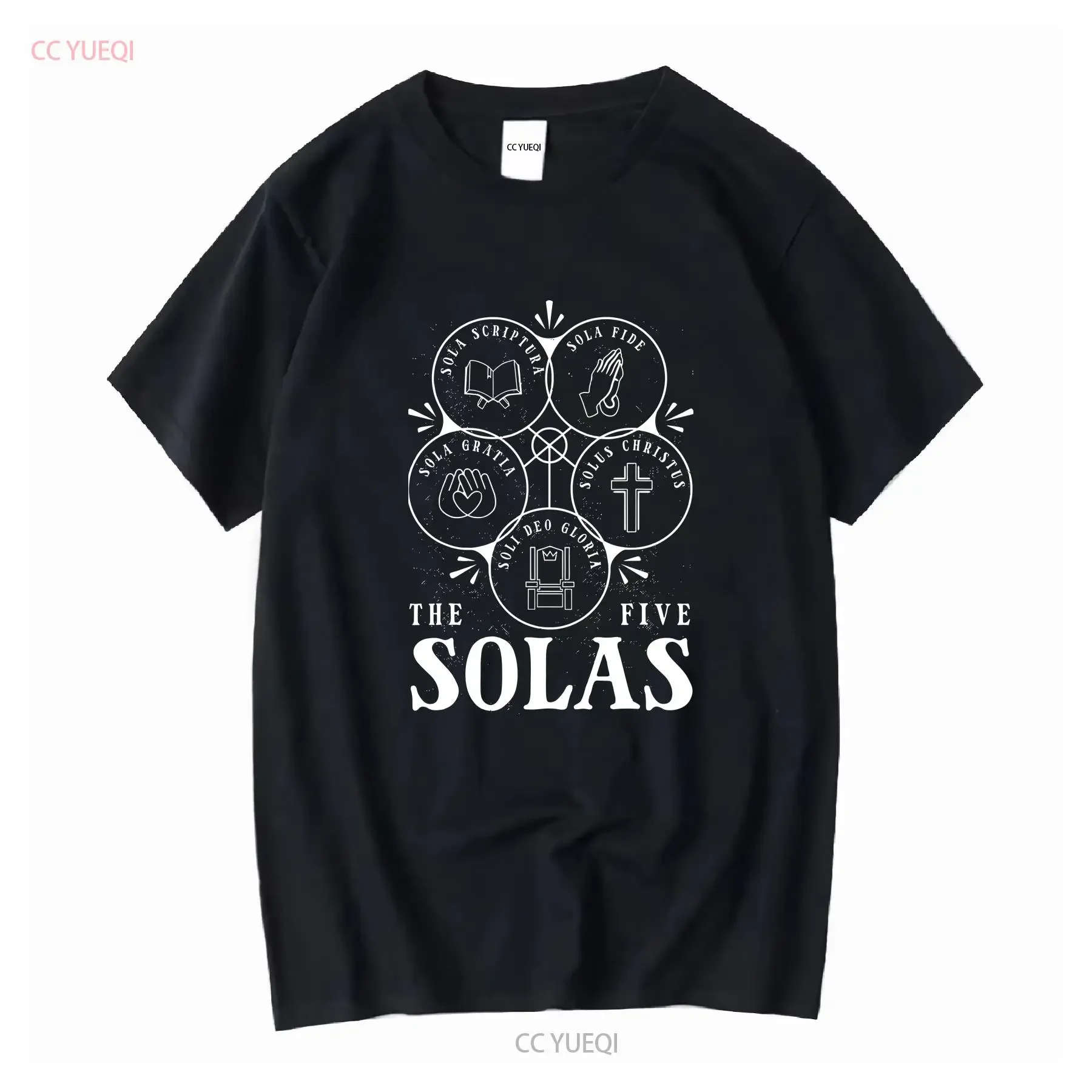 NEW LIMITED Protestant Christian Reformation 5 Solas Best T Shirt vintage Washed Unisex Stylish Top For Everyday Wear graphic