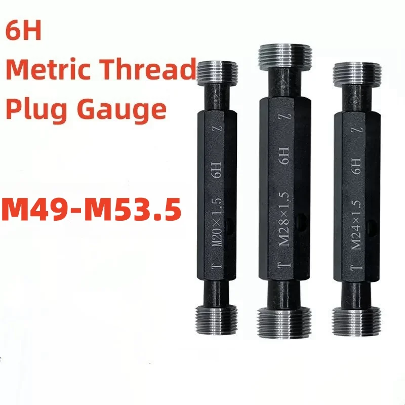 1pcs 6H M49-M53.5 Steel Mer-cury Gage Metric Fine Thread Plug Gauge High Quality wholesale M49 M49.5 M50 M50.5 M51 M52 M53 M53.5