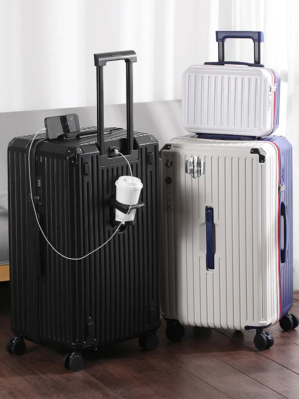 大容量28インチ多機能親子用荷物、ユニバーサルホイール付き、厚みのある旅行用スーツケースと化粧箱