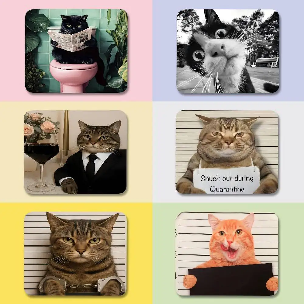 Niedliches Katzen-Cartoon-Gaming-Mauspad für kleine Gaming-Mauspads, Gamer-Tastatur-Mausmatten, Computer-Schreibtischunterlage