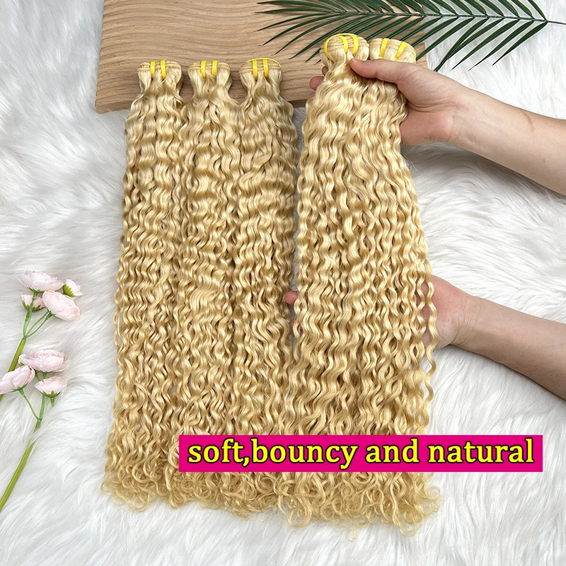 Raw Unprocessed #613 Blonde Color Deep Curly 100% Vietnamese Virgin Human Hair 16A Burmese Curly Sew In Quick Weave Deals Thick