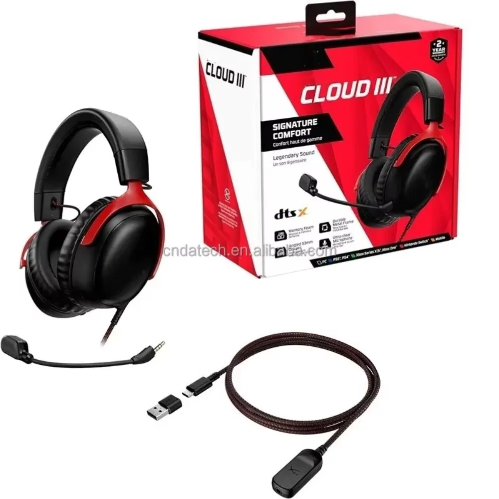 

Уникальная заводская поставка, английская упаковка, наушники, игровая геймерская гарнитура, красно-оранжевая Cloud II Cloud III с проводным микрофоном 3,5 мм для Hyp