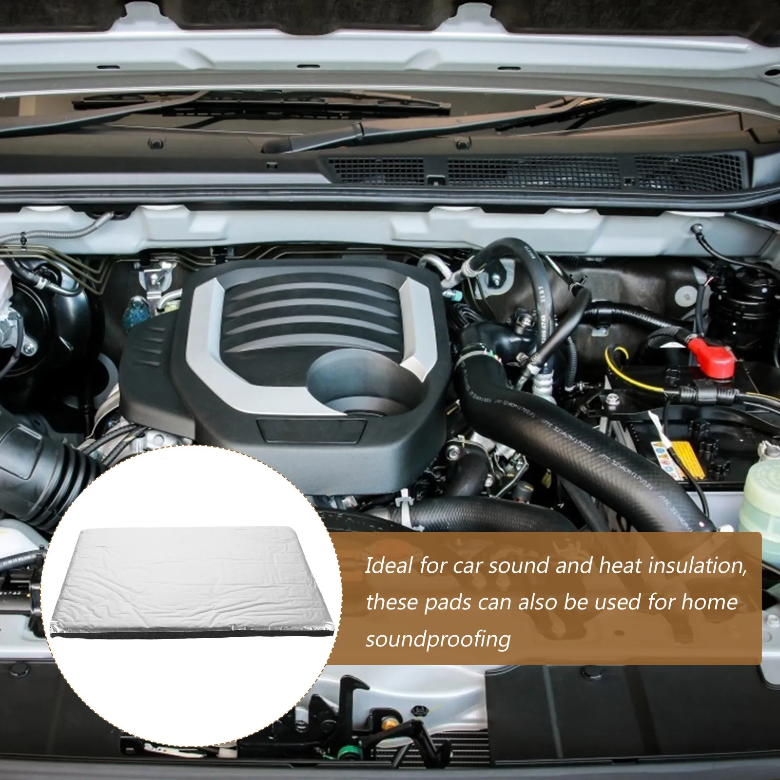 10Pcs Automotive Fireproof Sound Insulation Pad High Efficiency Heat Noise Reduction Car Engine Door Noise Deadening Mat