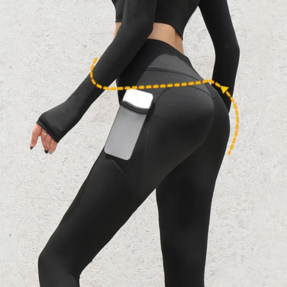 

Pilates Mesh Pocket Yoga Pants Stretchy High Waist Fitness Pants Breathable Quick Drying Sports Pants Yoga