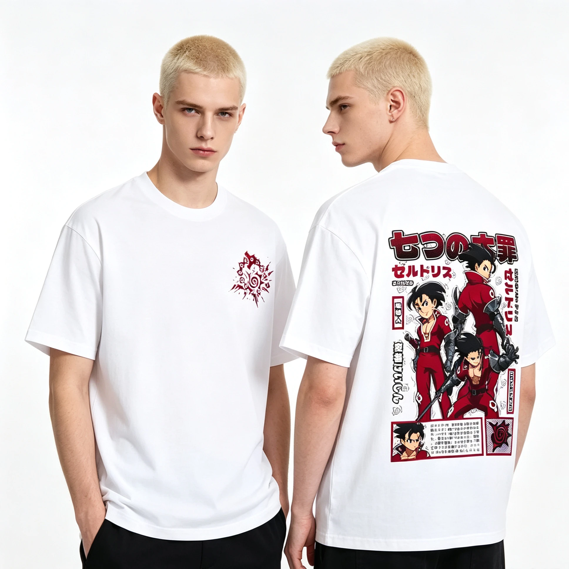 2026 Summer Hot Sale Anime The Seven Deadly Sins Zelldris Graphic T-shirt Unisex Manga Oversized T-shirt Harajuku Punk T-shirt