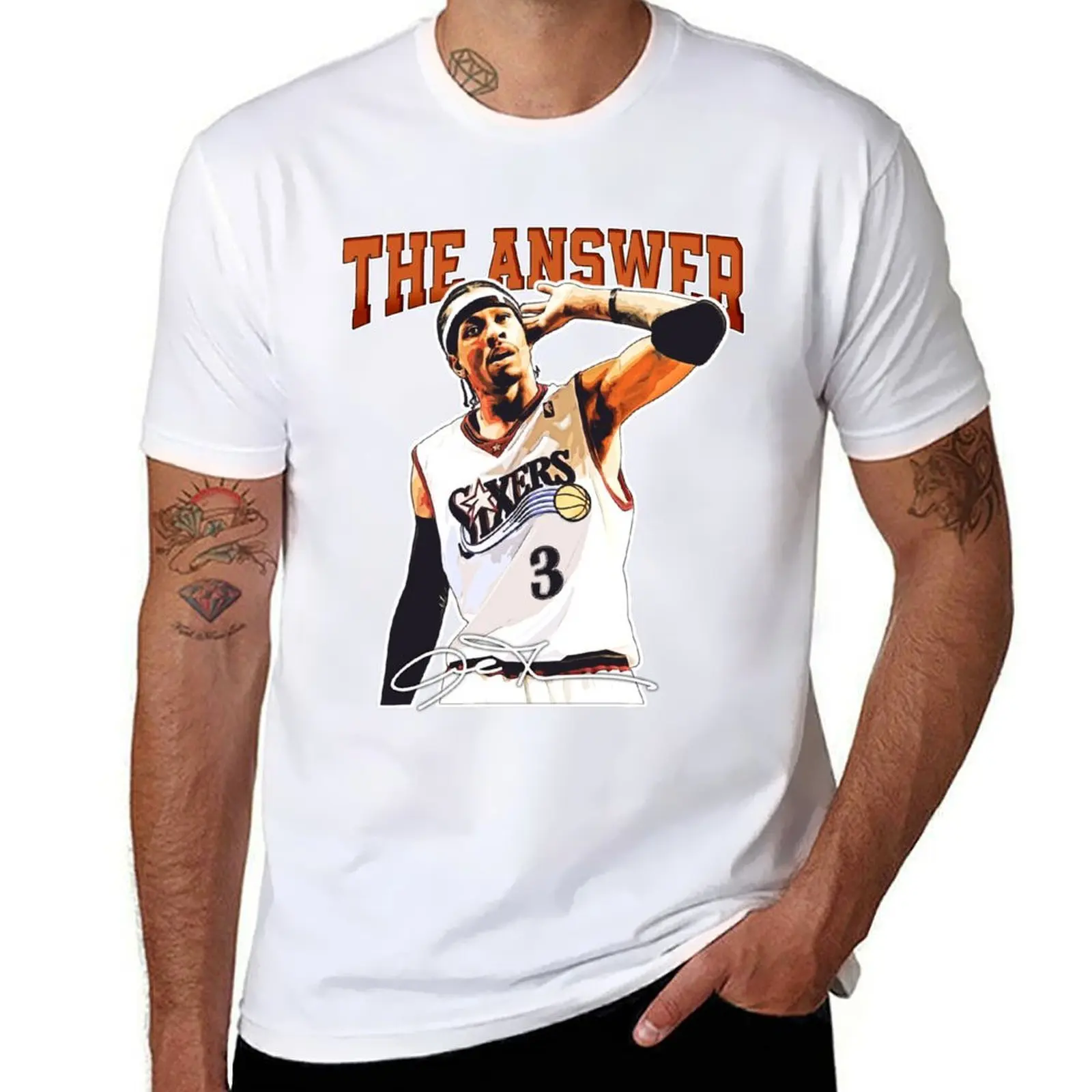 

Allen Iverson The Answer Basketball Legend Signature Vintage Retro 80s 90s Bootleg Rap Style T-Shirt