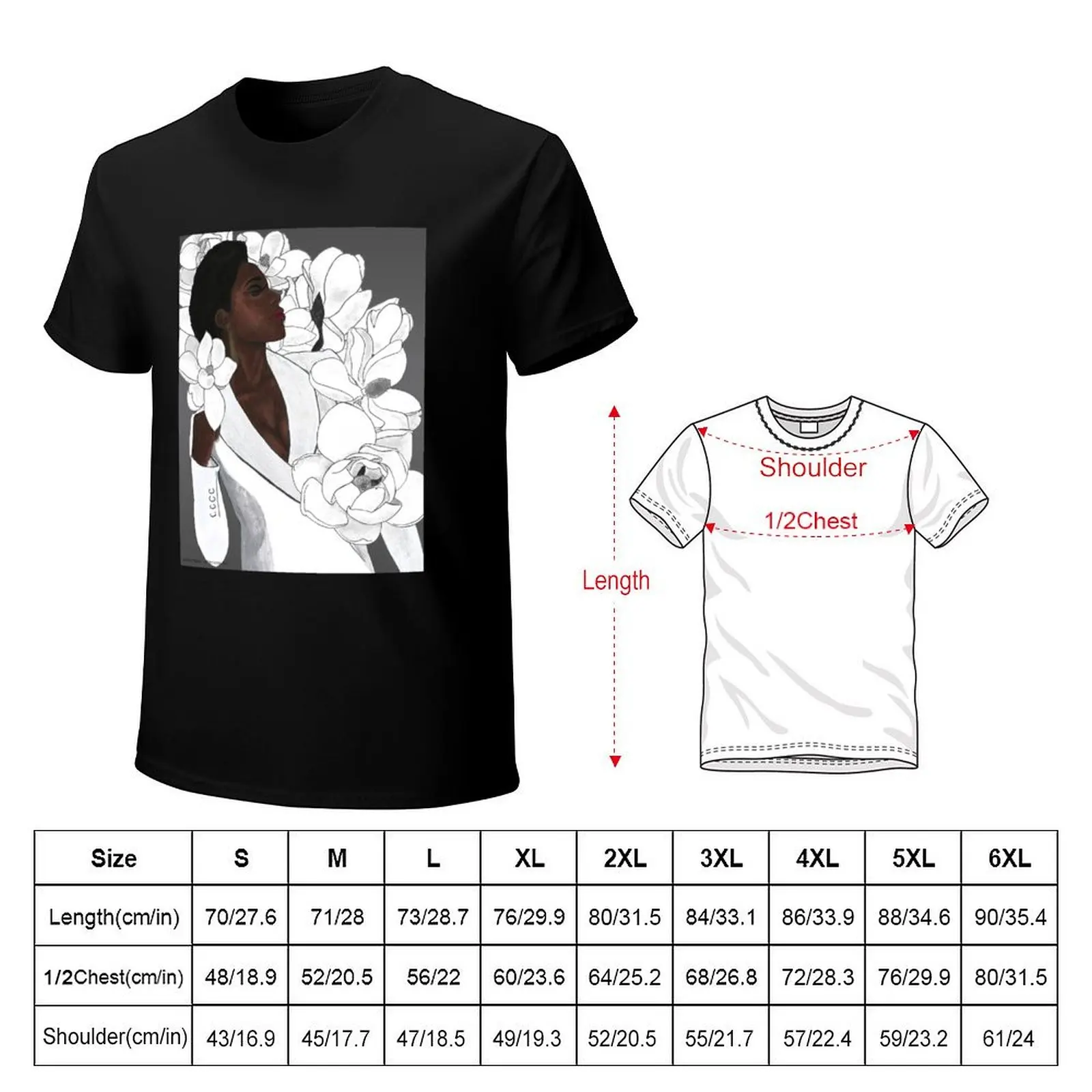 Viola Davis Portrait and Magnolias T-Shirt sports fans vintage t shirts tops heavy weight t shirts for men