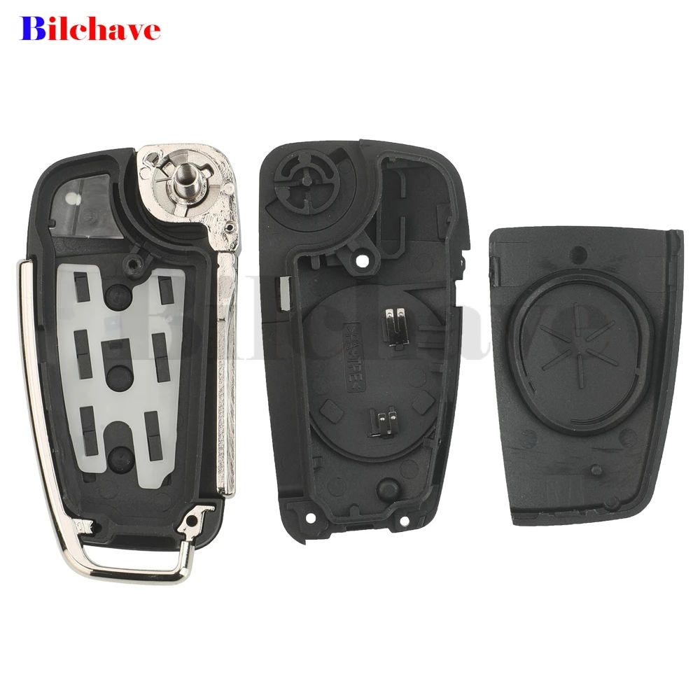jingyuqin Remote Flip Car Key Shell Fob 3/4 Buttons For Audi A2 A3 A4 A6 A6L A8 B7 Q7 Q3 S5 C5 C6 TT Keyless Case Replacement