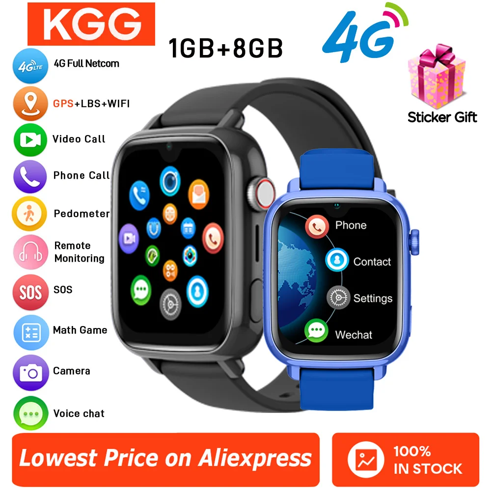 4G Kids Smart Watch Phone Watch APP تنزيل GPS WIFI Video Call SOS Camera Monitor Tracker Location Child Smartwatch Gifts.
