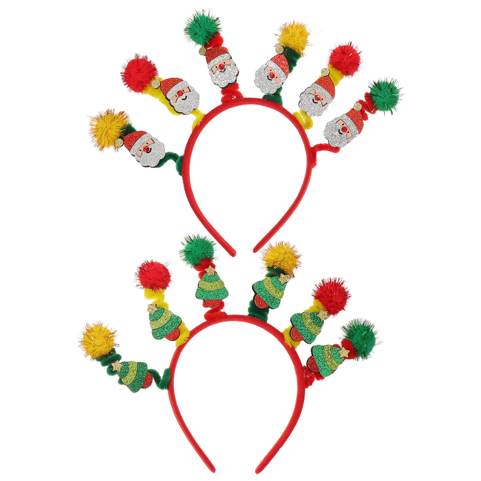 

2Pcs Christmas Twist Spiral Hairband Holiday Party Headwear Xmas Festival Hair Accessories Christmas Hair Bands