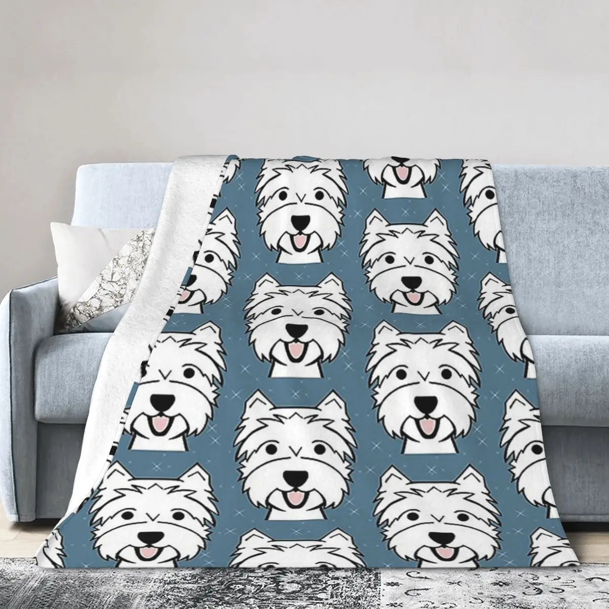 

West Highland Terrier Westie DogsBlanket Soft Warm Flannel Throw Blanket Cover for Bed Living room Picnic Travel Home Couch