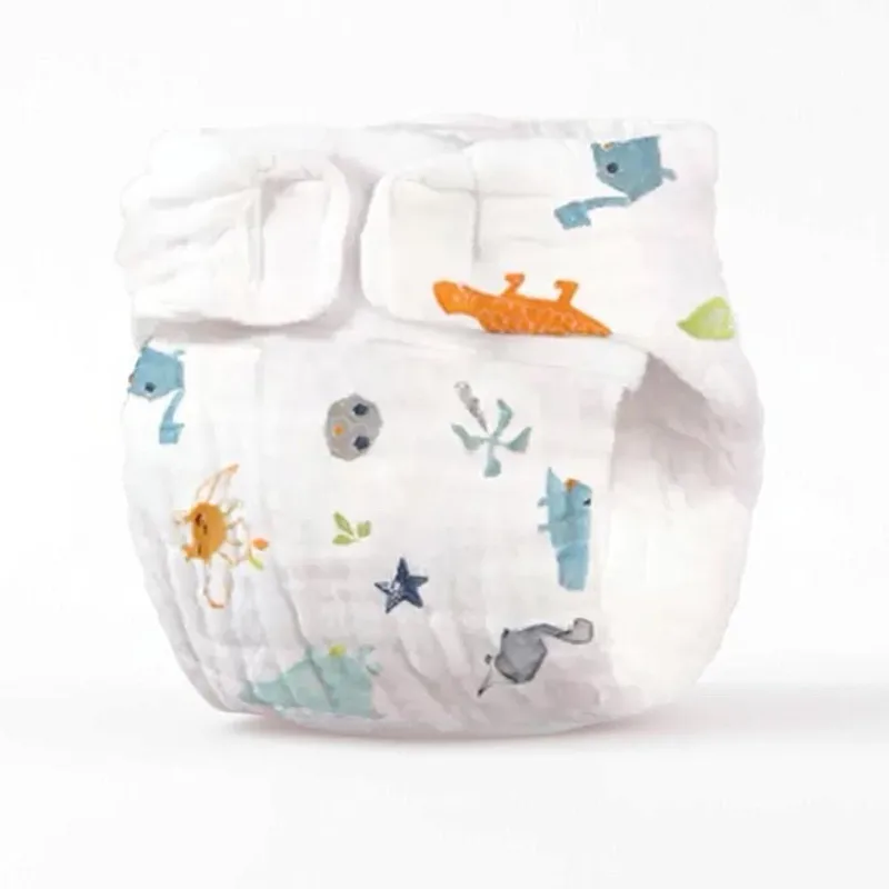 Baby Reusable Cloth Diaper Cover 6 layers Muslin Cotton Washable Gauze Diapers Pocket Breathable Nappies 1PC