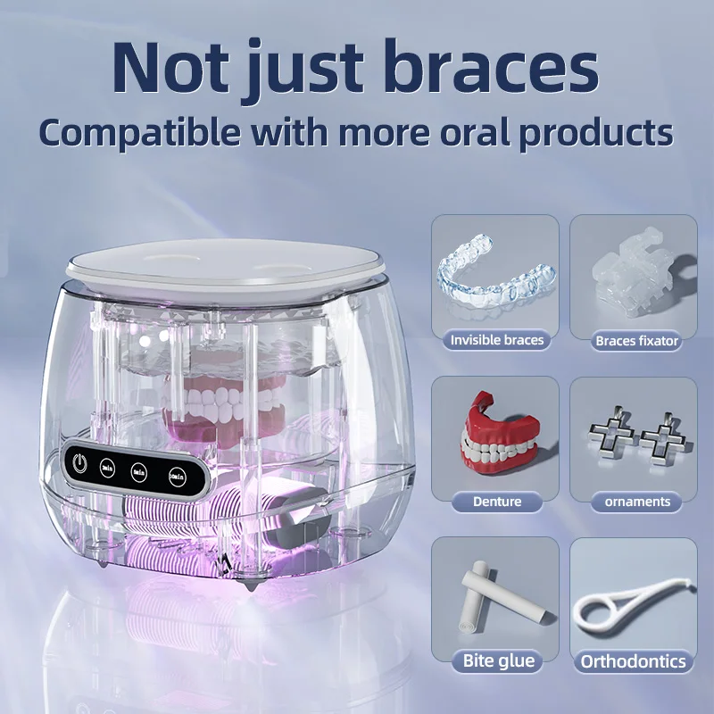 Ultrasonic Cleaner With UV Light For Household Jewelry Denture Invisible Brace Small New Model