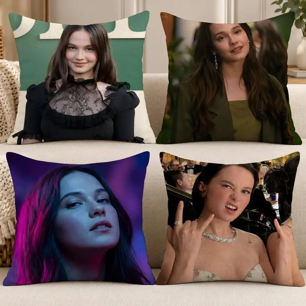 Actor Celebrity Portrait C-Cailee Spaeny Cushion Cover Soft Short Plush throw pillow Sofa Bedroom Den Car Dorm Decor Gifts