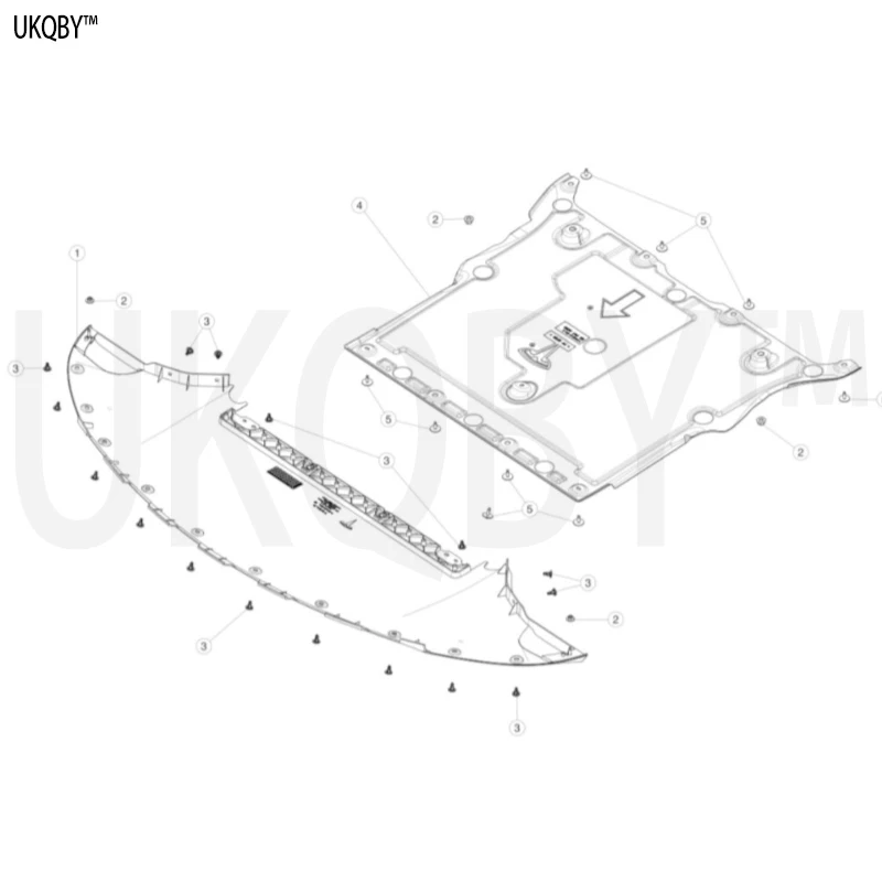 مناسبة لقطع غيار السيارات Te sl a موديل 3 المصد الأمامي لوحة حماية سفلية قطن موديل قديم 1104312-00-B
