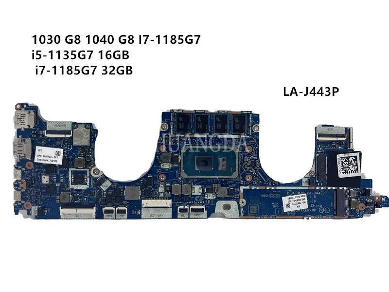 X360 1030 G8 1040 G8 LA-J443P I5-1135G7 I7-1165G7 I7-1185G7 16GB 32GB Laptop Motherboard for HP EliteBook 100%