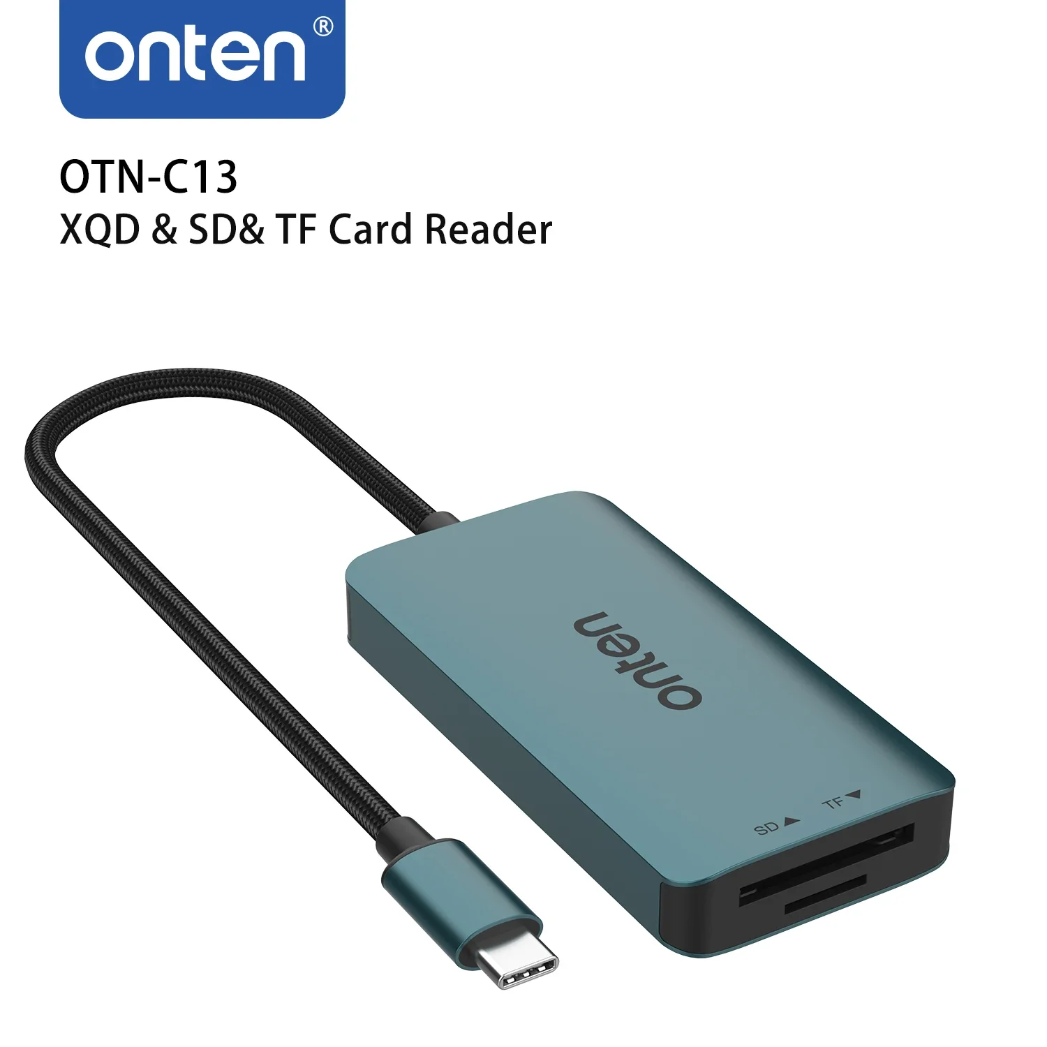 ONTEN-Original OTN-C13 Card Reader, Tipo C para XQD, SD e TF Card Reader