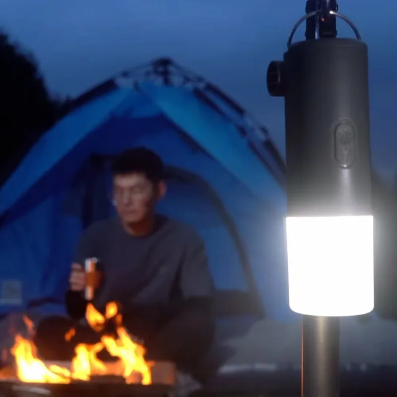 فانوس التخييم بالطاقة الشمسية مع مضخة هواء 100LM ضوء 5 فوهات قابلة للشحن للخيام الدراجات نفخ استخدام الطوارئ والعتاد في الهواء الطلق
