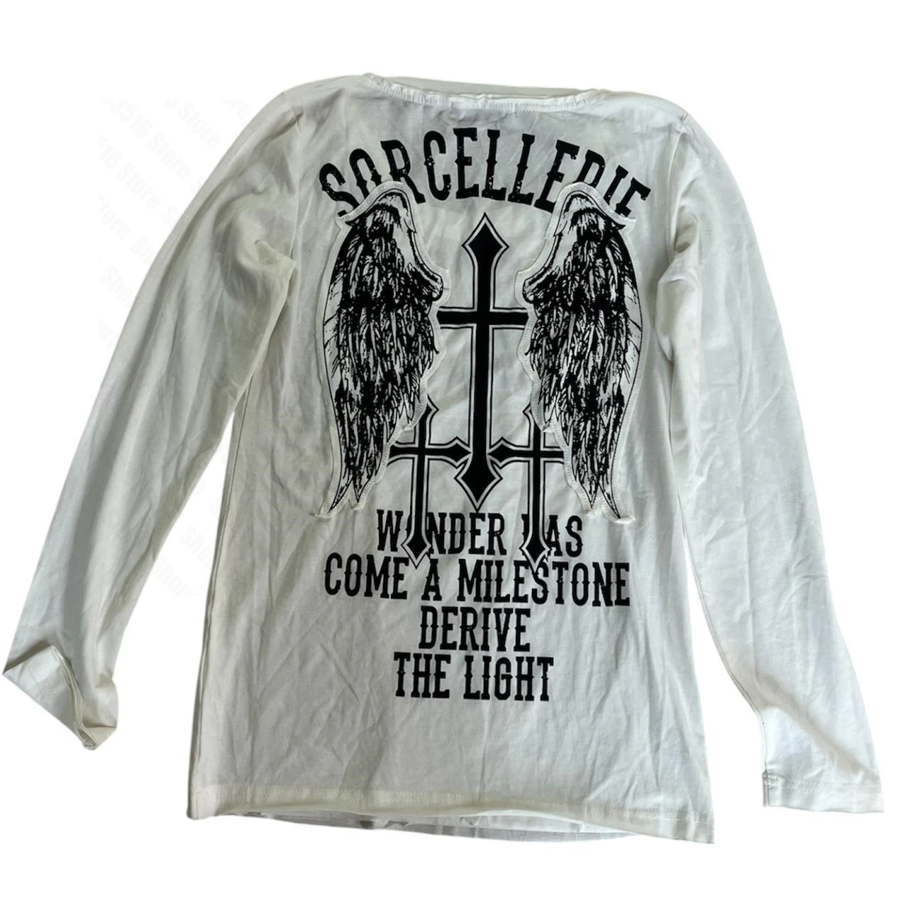 Grafik T-Shirts Harajuku Frau T-Shirts Anime Mädchen Japanisch Y2k Kitty Kawaii Emo 90er Jahre Kleidung Vintage Gothic Langarm Kpop
