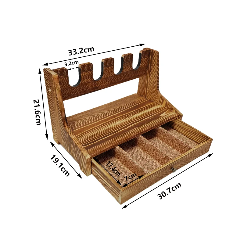 

Wooden 4/6 Pistol Rack Gun Magazine Protection Safe Gun Cabinet Storage Sturdy Gun Holder Universal Organizer Boxes Display Rack