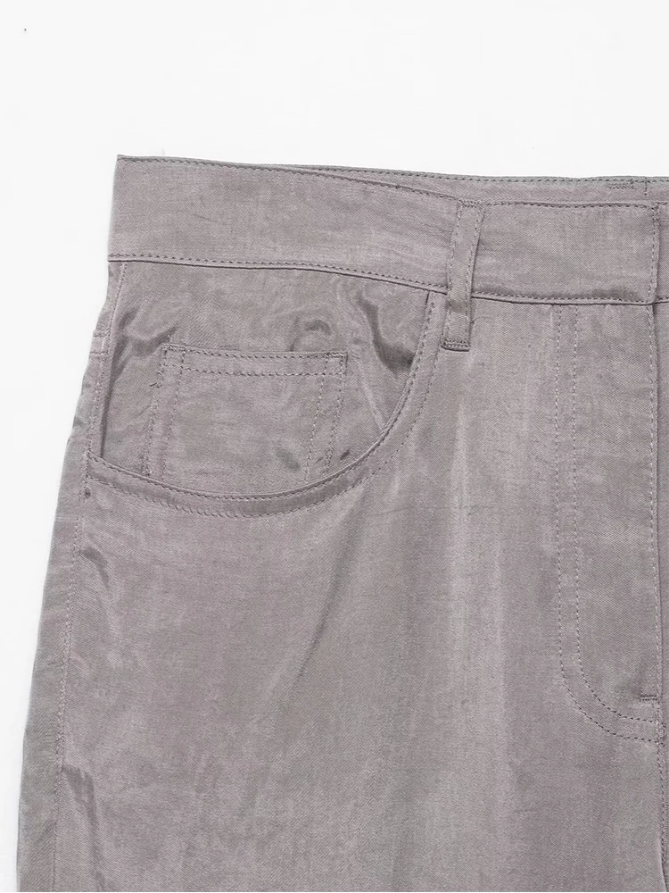 Damski zestaw: kurtka bomberka, spodnie, styl casual, rękaw latarnia, oversize, zapinana na zamek, vintage, jednolite, proste spodnie, jesień, cienki, streetwear