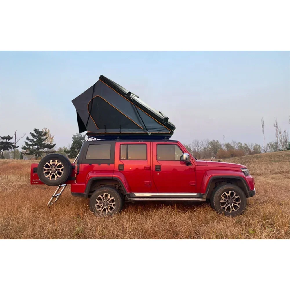 2022 New Style Custom Off-road Pickup Camper Wholesale Supplier Aluminum Hard Shell Triangle Outdoor Camping Car Roof Top Tent