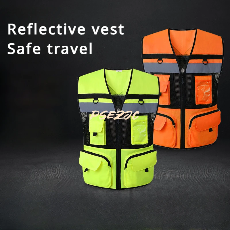 

Road Administration Construction Site Reflective Mesh Transparent Traffic Vest Environmental Sanitation Cycling Fluorescent Vest