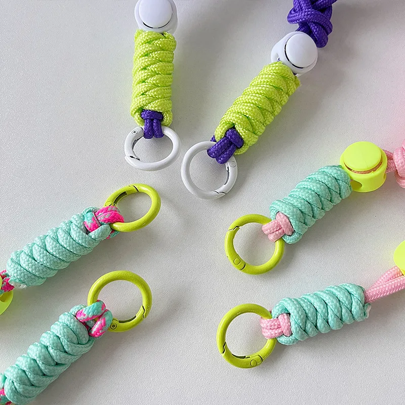 1 Pc Mobile Phone Lanyard Wrist Rope Short Personalized Hand-woven Rope for iPhone 15 Pro Max S24 Ultra S23 Fashion Phone Strap