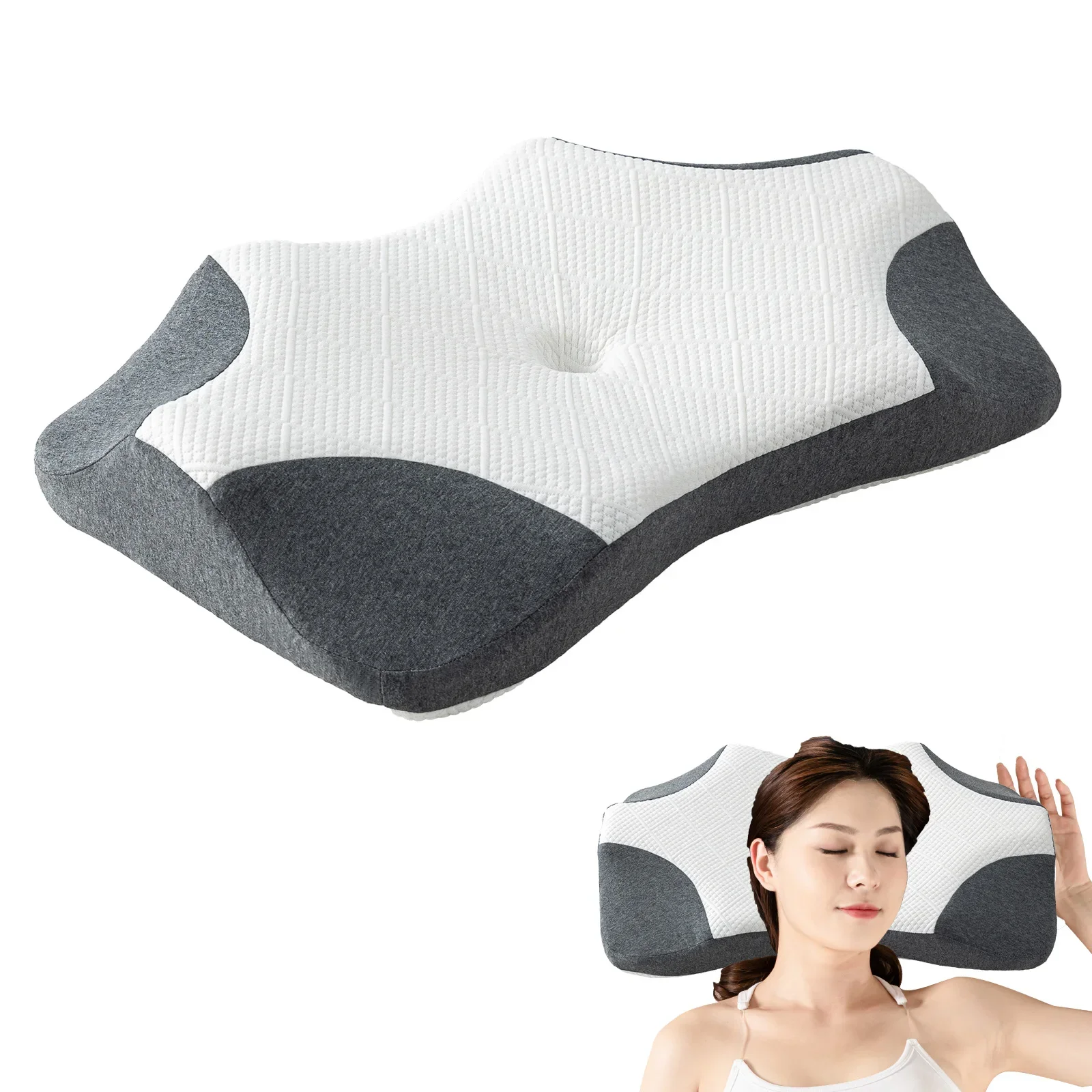 

New Contour Memory Foam Cervical Pillow Ergonomic Orthopedic Neck Pain Pillow for Side Back Stomach Sleeper Remedial Pillows