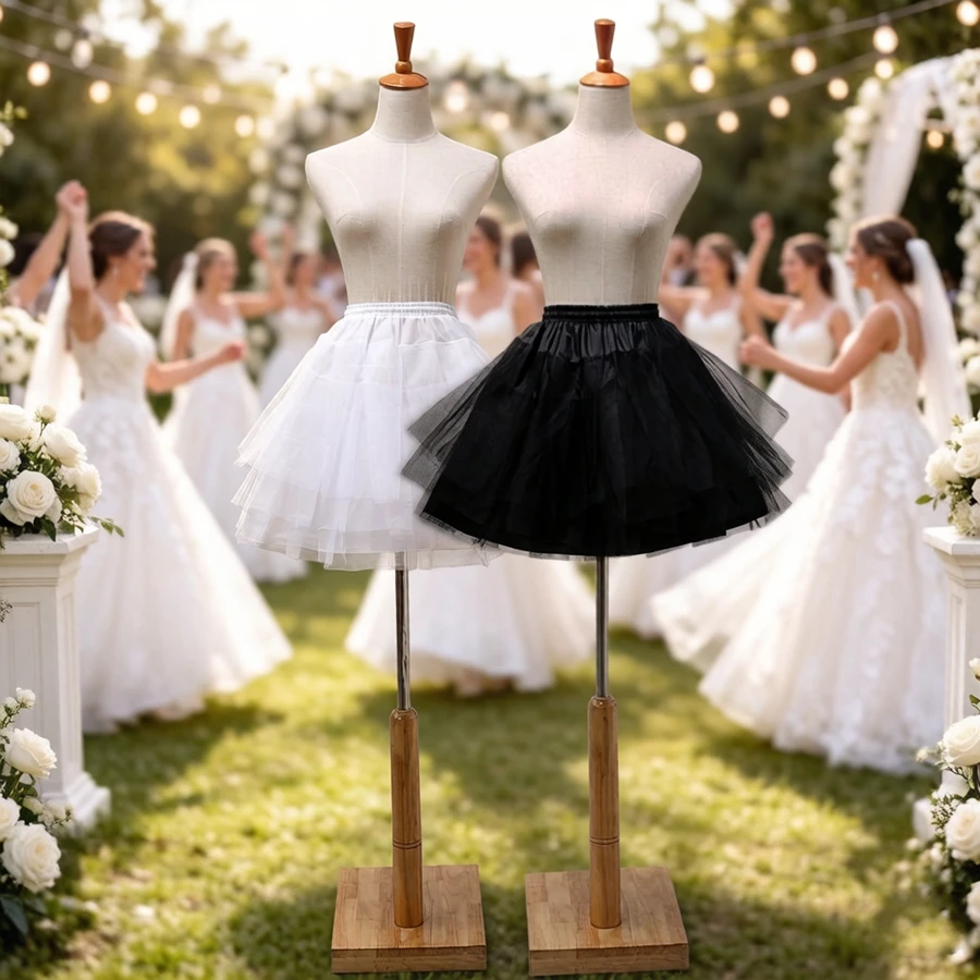 

Wholesale Black White Women Girls Petticoats 3 Layers Short Wedding Petticoats Underskirt 2026