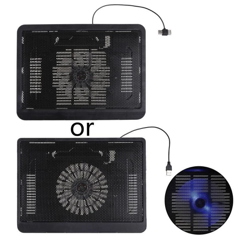 

652F Mute Notebook Cooling Base Radiator 12-14 Inches Computer Radiator Cooling Rack with 2 USB Powered Quiet Fans
