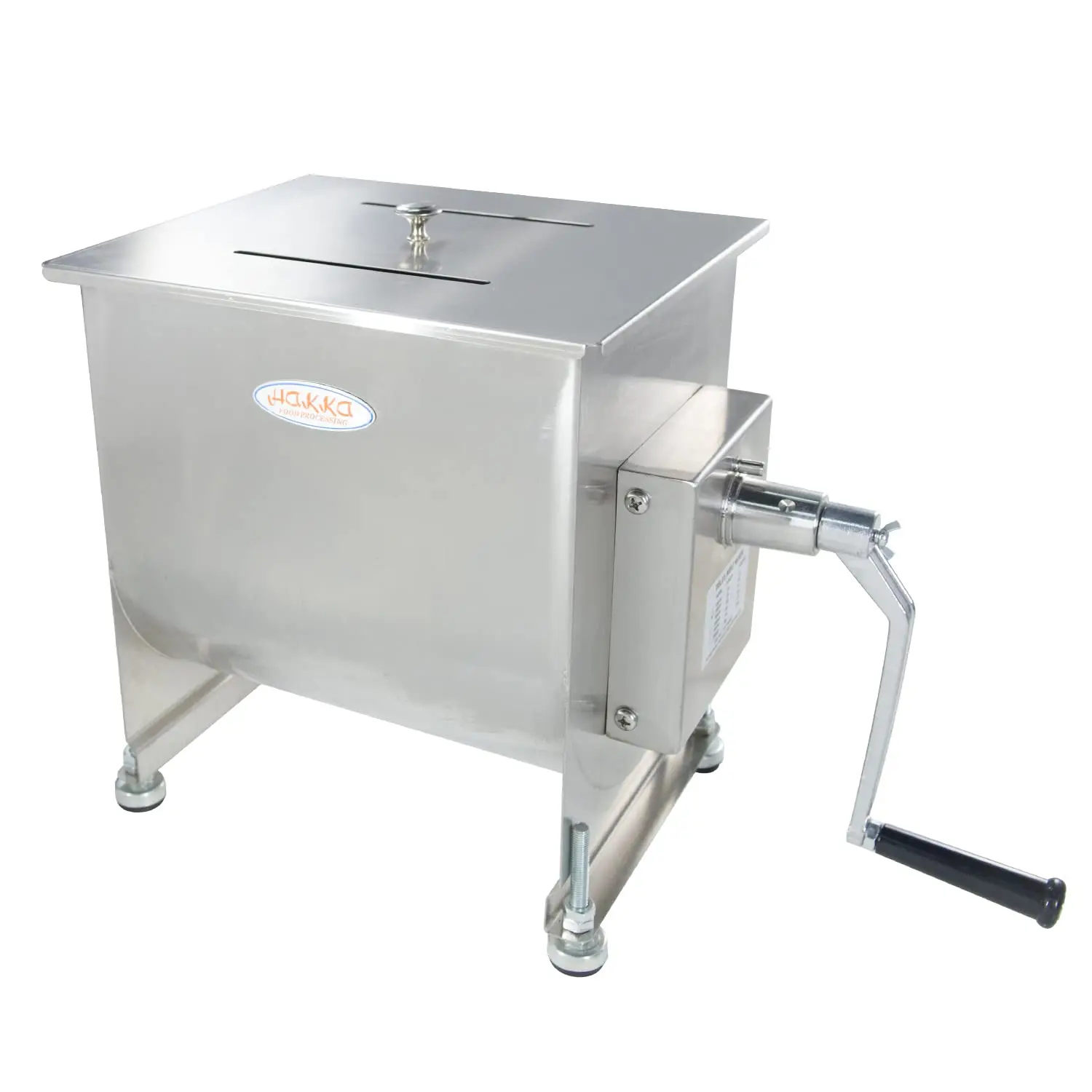 Manual Meat Mixer, Stainless Steel 30L Fixed Tank Meat Mixer for Sausage