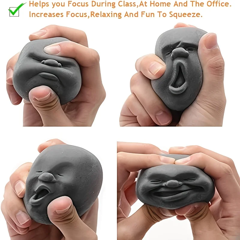 Humorous And Whimsical Facial Expression Stress Balls Easily Squeezable And Stretchable with a Slow Rebound Texture Playful Gift