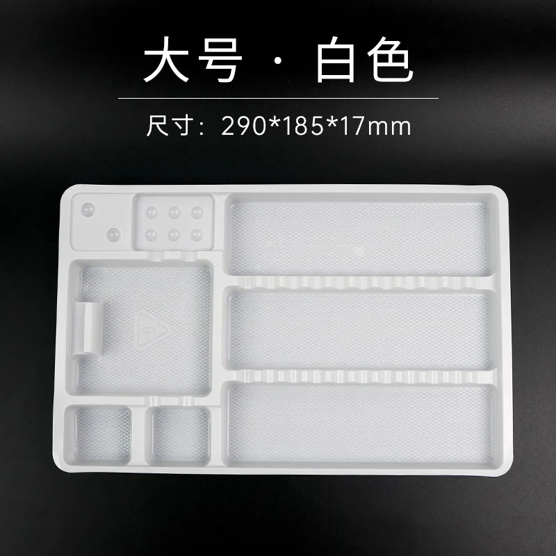 100 Plateaux Dentaires Jetables Multi-Compartiments en Plastique Blanc Petite Taille, Plateau de Rangement Séparé pour Outils de Tatouage et PMU