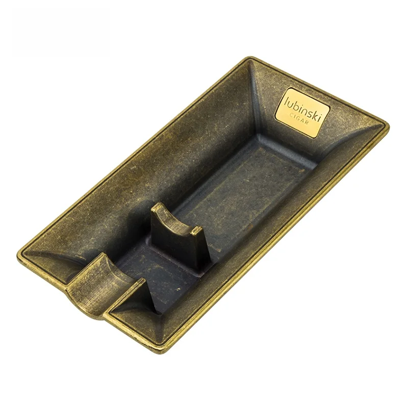 

Пепельница для сигар Lubinski большого размера из титанового металла, креативный персонализированный гаситель для сигарет, ретро-бронзовая отделка