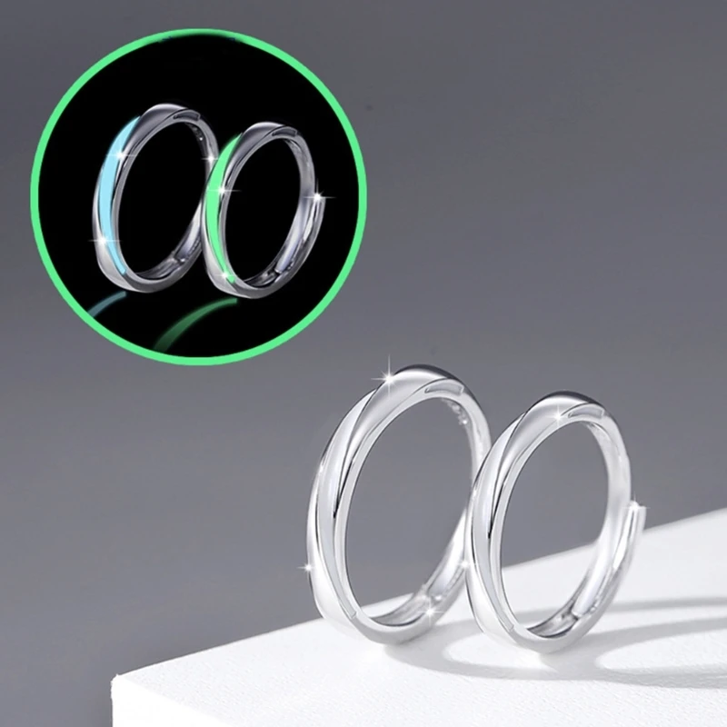 Unique Mobius Styles Glowing Couple Rings Sturdy Alloy Accessory for Lovers