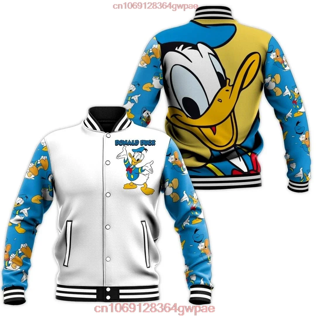 

Бейсбольная куртка Disney Daisy Duck, мужская и женская куртка в стиле Харадзюку в стиле хип-хоп, уличная одежда с индивидуальным именем, свободные пальто для мальчиков и девочек