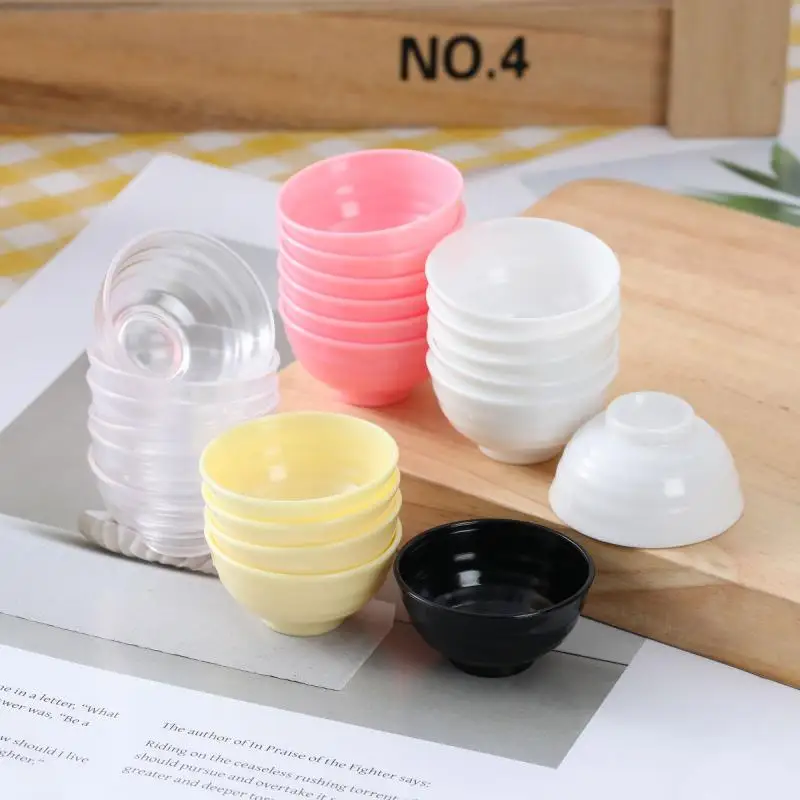 Doll House Miniature Ceramic Soup Plate Pot Simulation Kitchen Dish Model For Mini Decoration Dollhouse Accessories 10pc/lot