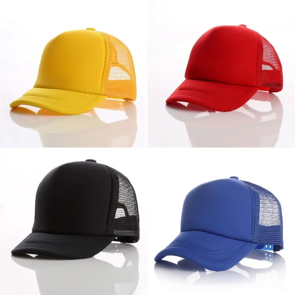 Adjustable Children Baseball Cap Casual Breathable Mesh Hip Hop Hats Terylene Sun Protection Duck Tongue Net Cap Kindergarten