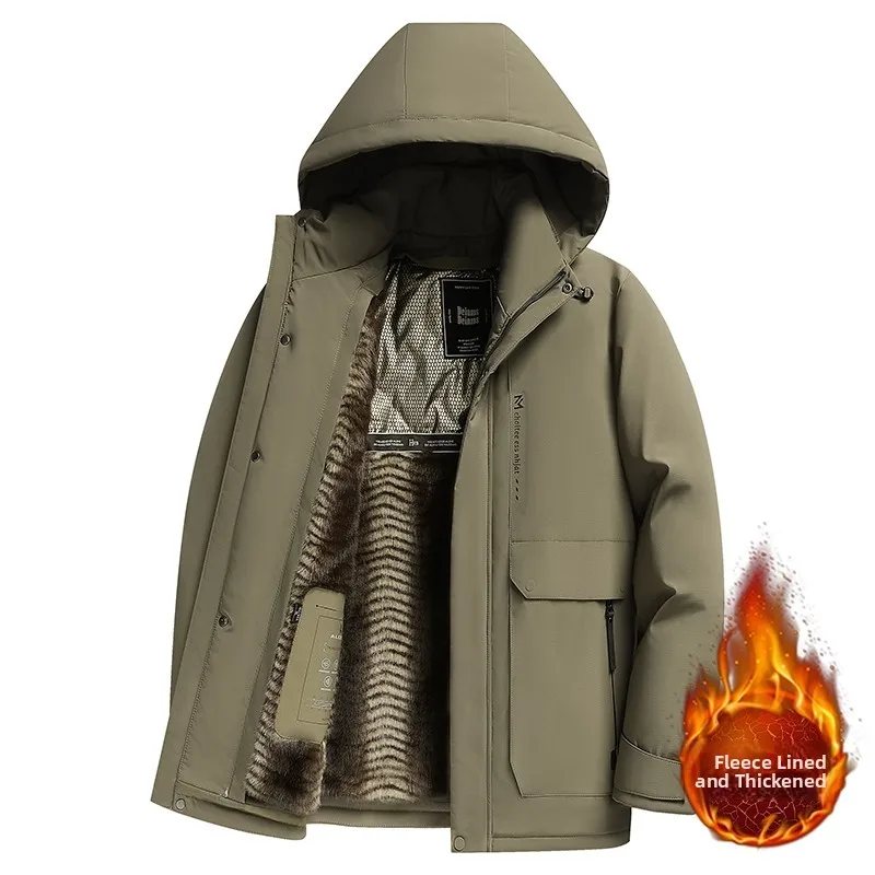 

Мужская хлопковая зимняя куртка с утепленной флисовой подкладкой, со съемным внутренним жилетом, приталенного кроя, молодежная, модная, средней длины, теплая.